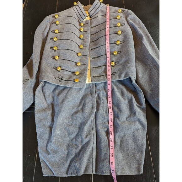 1950s West Point Academy Cadet Wool Coat Jacket Military Gray Gold Buttons Small - Picture 12 of 16